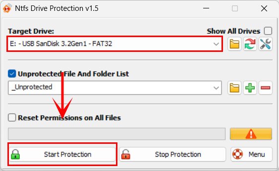 Bảo Vệ USB Bằng NTFS Drive Protection