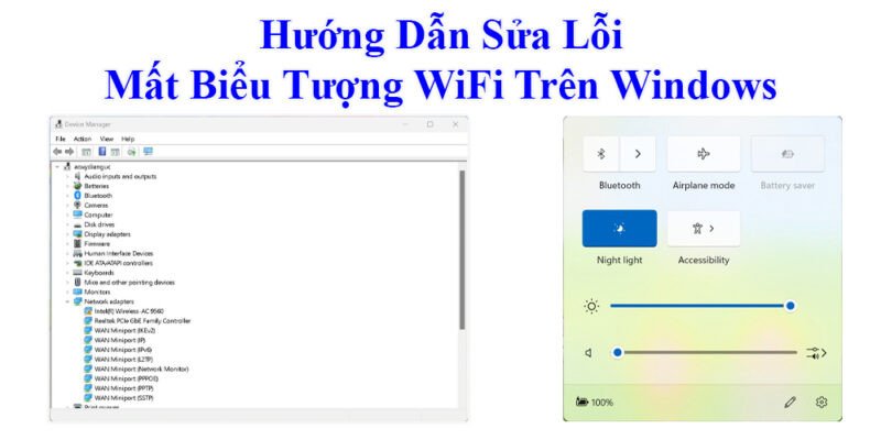 Biểu tượng Wifi biến mất trên Windows