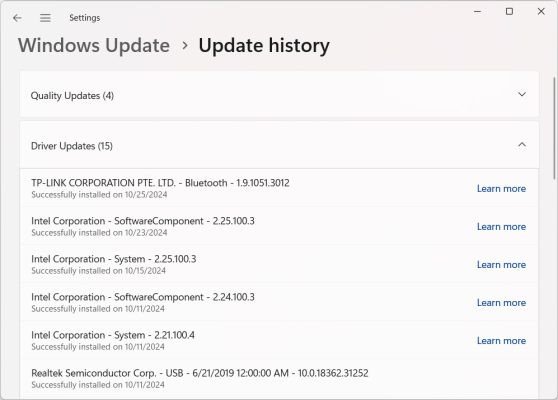 Cập nhật driver thường xuyên qua Windows Update