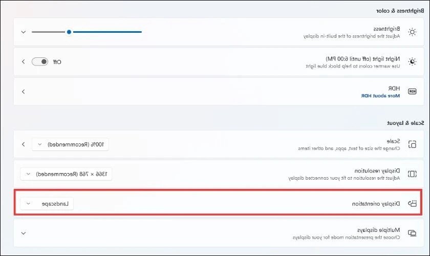 Chỉnh màn hình trong cài đặt hiển thị Windows 11