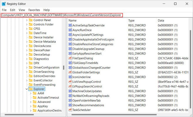 Chỉnh sửa Registry