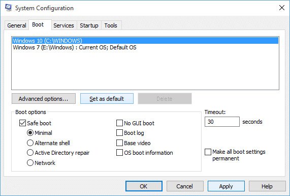 Chỉnh Sửa Tùy Chọn Khởi Động Trong System Configuration (msconfig)