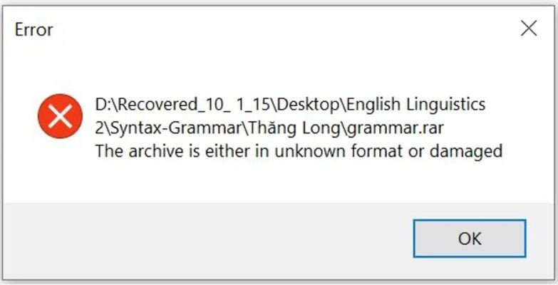File nén bị lỗi