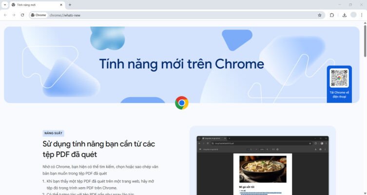 Giao diện trình duyệt Google Chrome