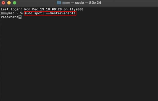 Hình ảnh minh họa lưu ý khi tắt Gatekeeper