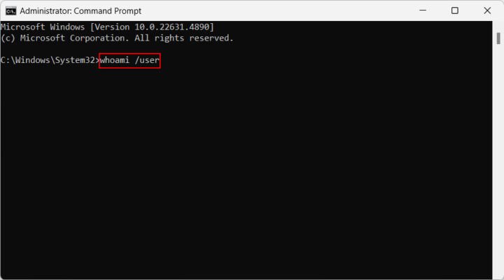 Kiểm tra tài khoản tạm thời bằng Command Prompt