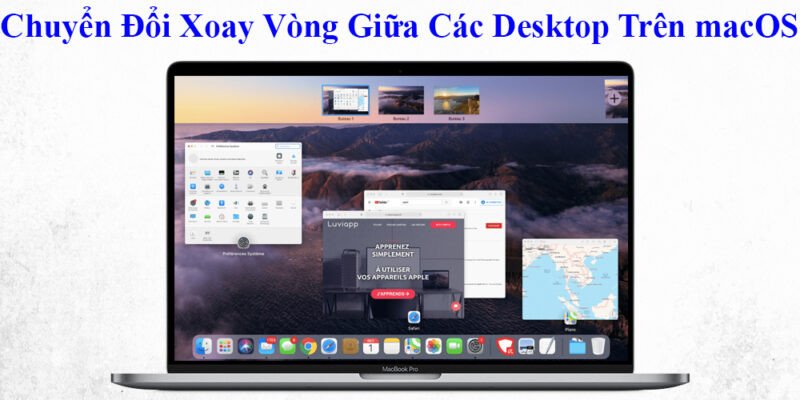 Minh họa xoay vòng desktop trên macOS