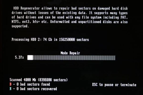 Sử dụng phần mềm HDD Regenerator