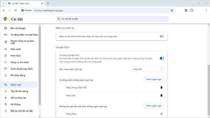 Sử dụng tính năng dịch tự động của Chrome
