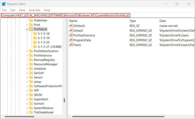 Sửa lỗi hồ sơ người dùng bằng Registry Editor