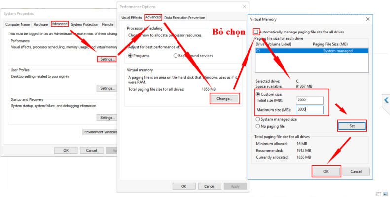 Tăng dung lượng RAM ảo
