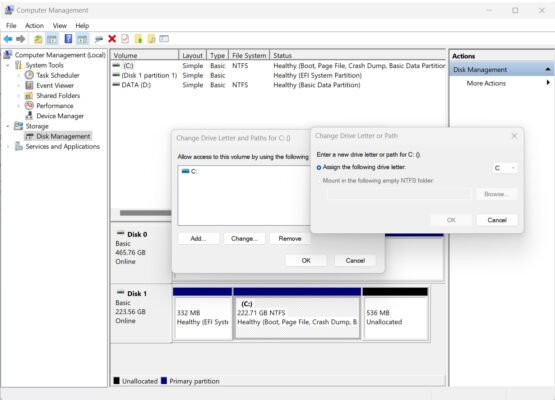 Thay đổi phân vùng ổ cứng