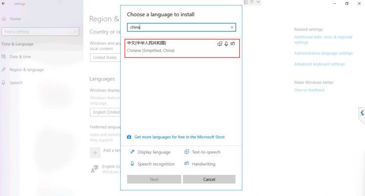 Thêm ngôn ngữ tiếng Trung