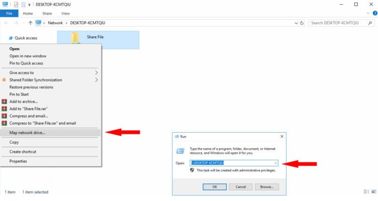 Truy cập thư mục chia sẻ