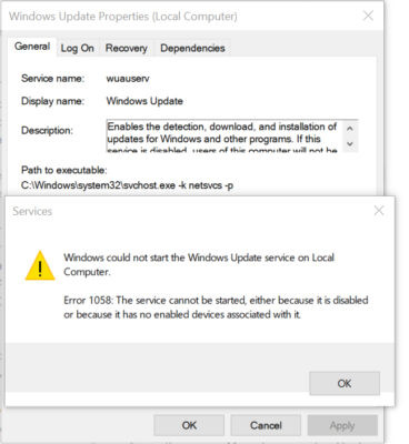 Windows Update Không Khởi Động Được