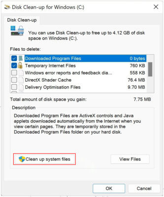 Xóa file cập nhật Windows cũ