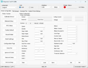 Cửa sổ khởi chạy của Công cụ Kiểm tra máy in mã vạch Xprinter