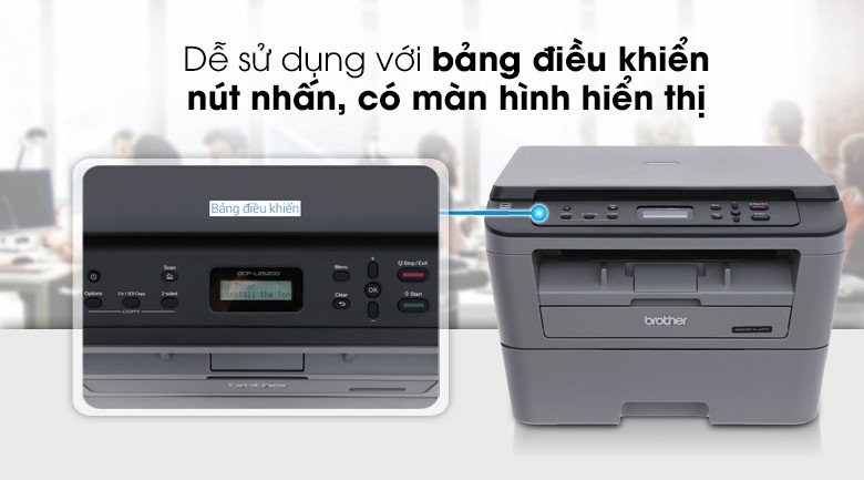 Bảng điều khiển trực quan của máy in đa năng Brother DCP-L2520D giá rẻ