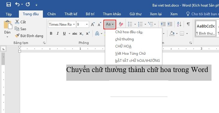 Cách Chỉnh Chữ In Hoa Thành Chữ Thường Trong Word Hiệu Quả