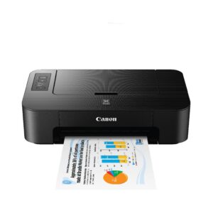 Hình ảnh máy in Canon PIXMA TS207 nhìn từ phía trước, nổi bật thiết kế nhỏ gọn