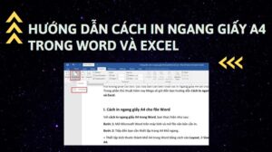 Cách In Khổ Giấy Ngang Trong Excel Đơn Giản, Chi Tiết
