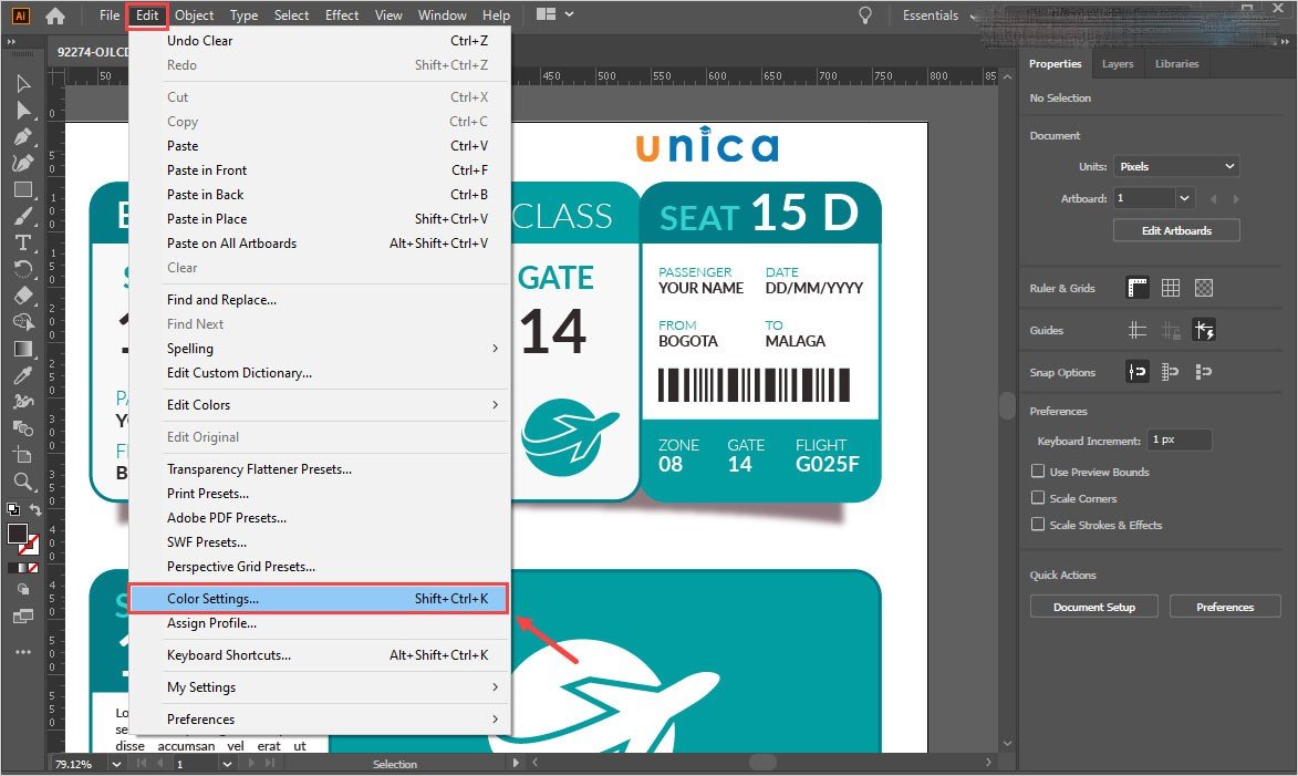 Thiết lập Color Settings trong Adobe Illustrator để chuẩn bị xuất file PDF in ấn