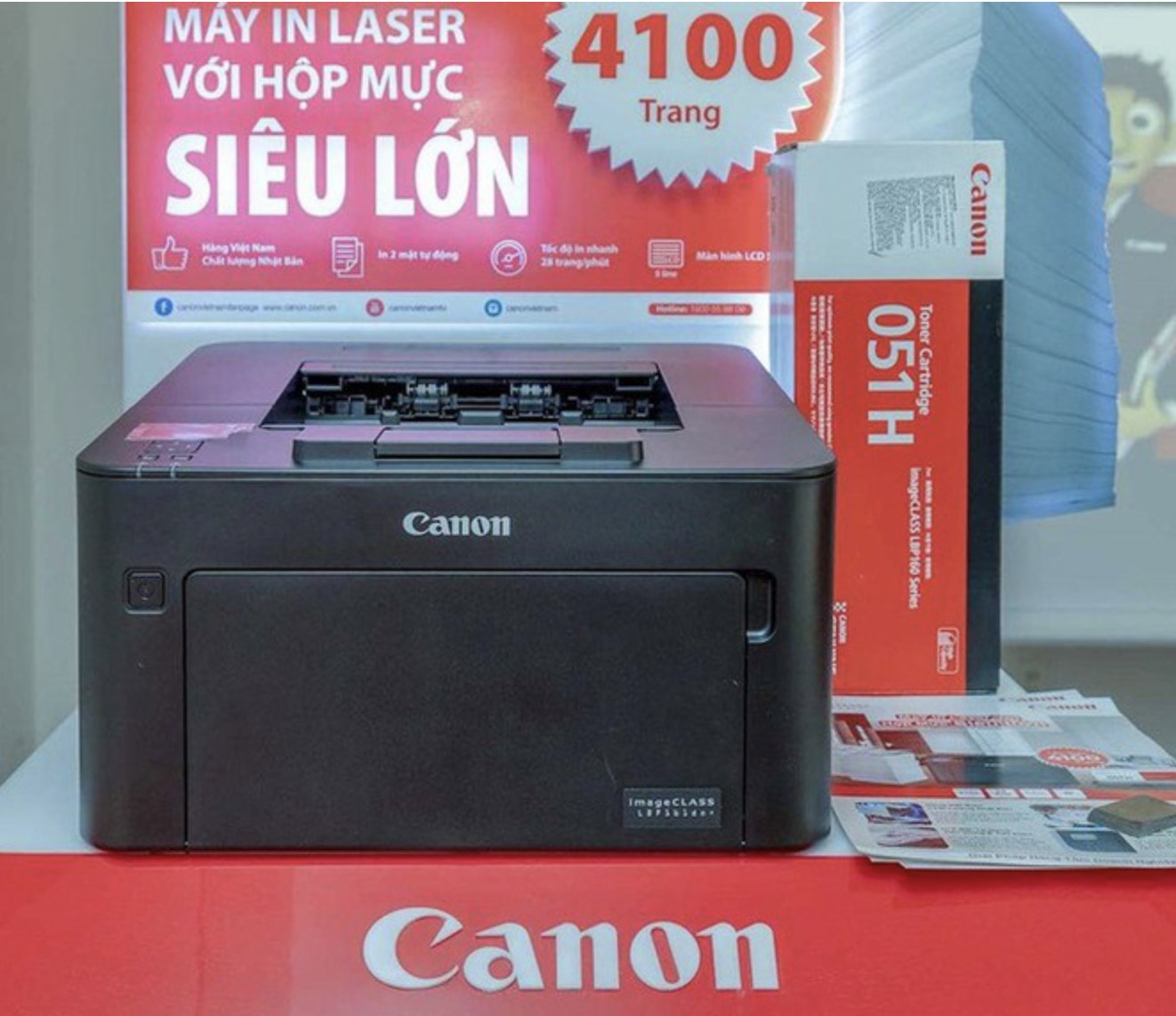 Màn hình điều khiển máy in Canon LBP161DN plus với ngôn ngữ tiếng Việt