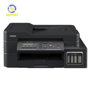 Toàn cảnh máy in phun màu Brother DCP T710W với thiết kế màu đen hiện đại