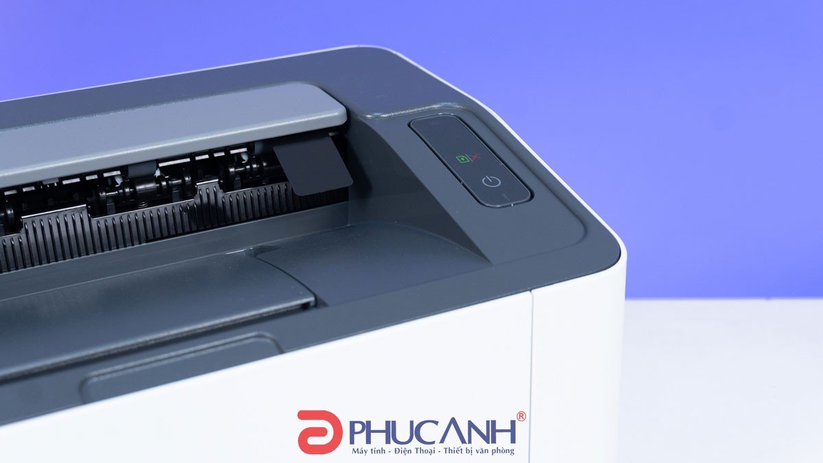 Bảng điều khiển đơn giản và khay giấy của máy in HP 107A - 4ZB77A