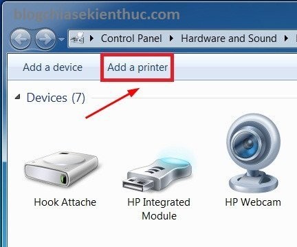Tùy chọn thêm máy in mới vào hệ thống Windows