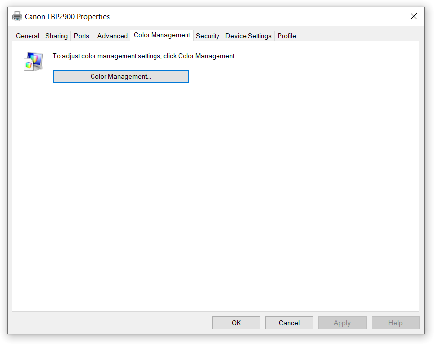Tùy chọn quản lý màu sắc cho máy in Canon LBP 2900