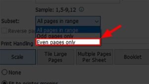 Chọn Even pages only trong Foxit Reader để hoàn tất cách in trang chẵn tài liệu PDF