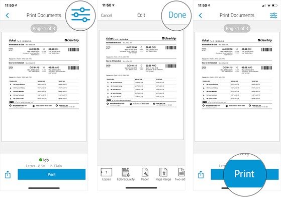 Thiết lập các tùy chọn in chi tiết trong ứng dụng máy in của hãng