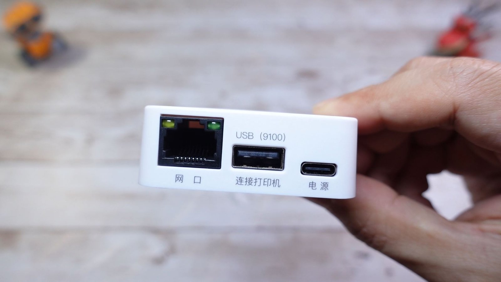 Mô tả các cổng kết nối trên thiết bị biến máy in thường thành máy in WiFi XiiaoZET Network