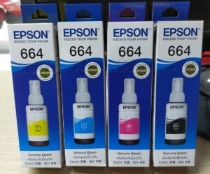Mực in Epson T664 chính hãng cho L310 được sắp xếp ngay ngắn