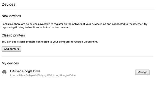 Chọn máy in đã kết nối trong danh sách thiết bị in trên Android