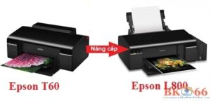Cận cảnh máy in Epson L800 cũ với hệ thống mực 6 màu chính hãng