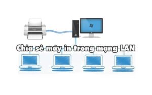Sơ đồ minh họa kết nối máy in mạng nội bộ cho nhiều máy tính