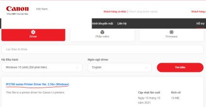 Chọn phiên bản driver máy in Canon iP2770 phù hợp