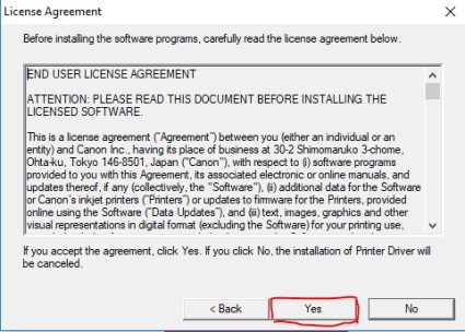 Đồng ý các điều khoản để tiếp tục cài đặt driver
