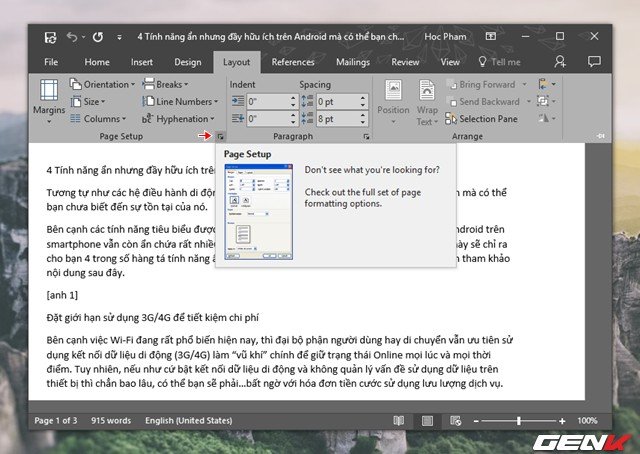 Danh sách các kích thước giấy in phổ biến trong Word