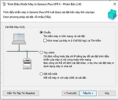 Chọn phương thức tìm kiếm máy in Canon LBP