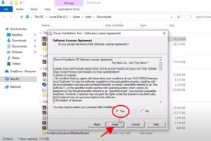 Chấp nhận các điều khoản khi cài driver máy in Fuji Xerox