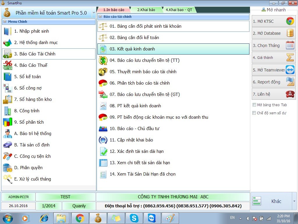Mẫu báo cáo tài chính minh họa