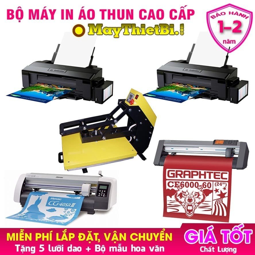 Bộ máy in áo thun cao cấp đầy đủ thiết bị cho xưởng in
