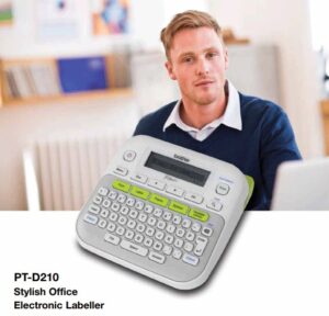 Máy in nhãn Brother PT-D210 nhỏ gọn với bàn phím Qwerty tiện lợi