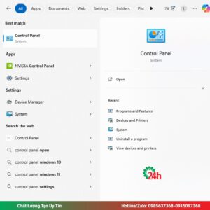 Cách mở Control Panel để gỡ driver máy in Win 10