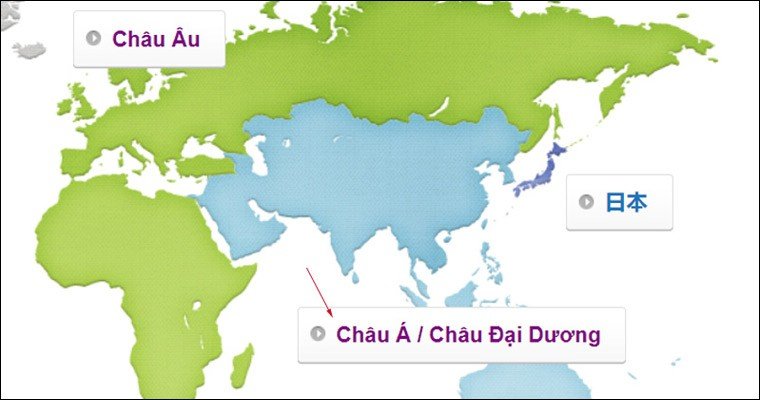 Chọn khu vực Châu Á trên trang hỗ trợ của Brother để tải driver