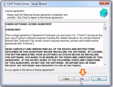 Giao diện chạy file setup.exe để cài đặt driver máy in Canon 3300 trên Windows