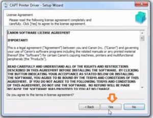 Giao diện chạy file setup.exe để cài đặt driver máy in Canon 3300 trên Windows